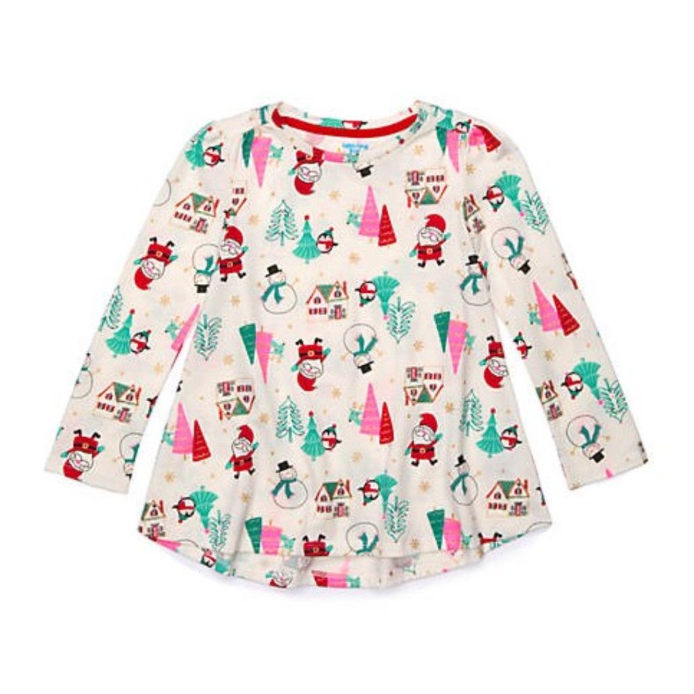 Christmas Santa Tunic Top Long Sleeve Size 2T